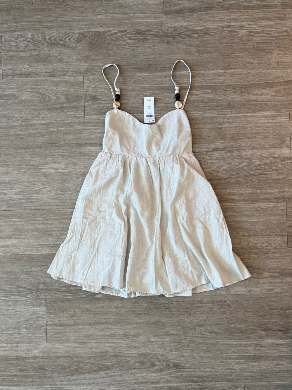 NWT Abercrombie & Fitch Beaded Linen Mini Dress, Size XSP